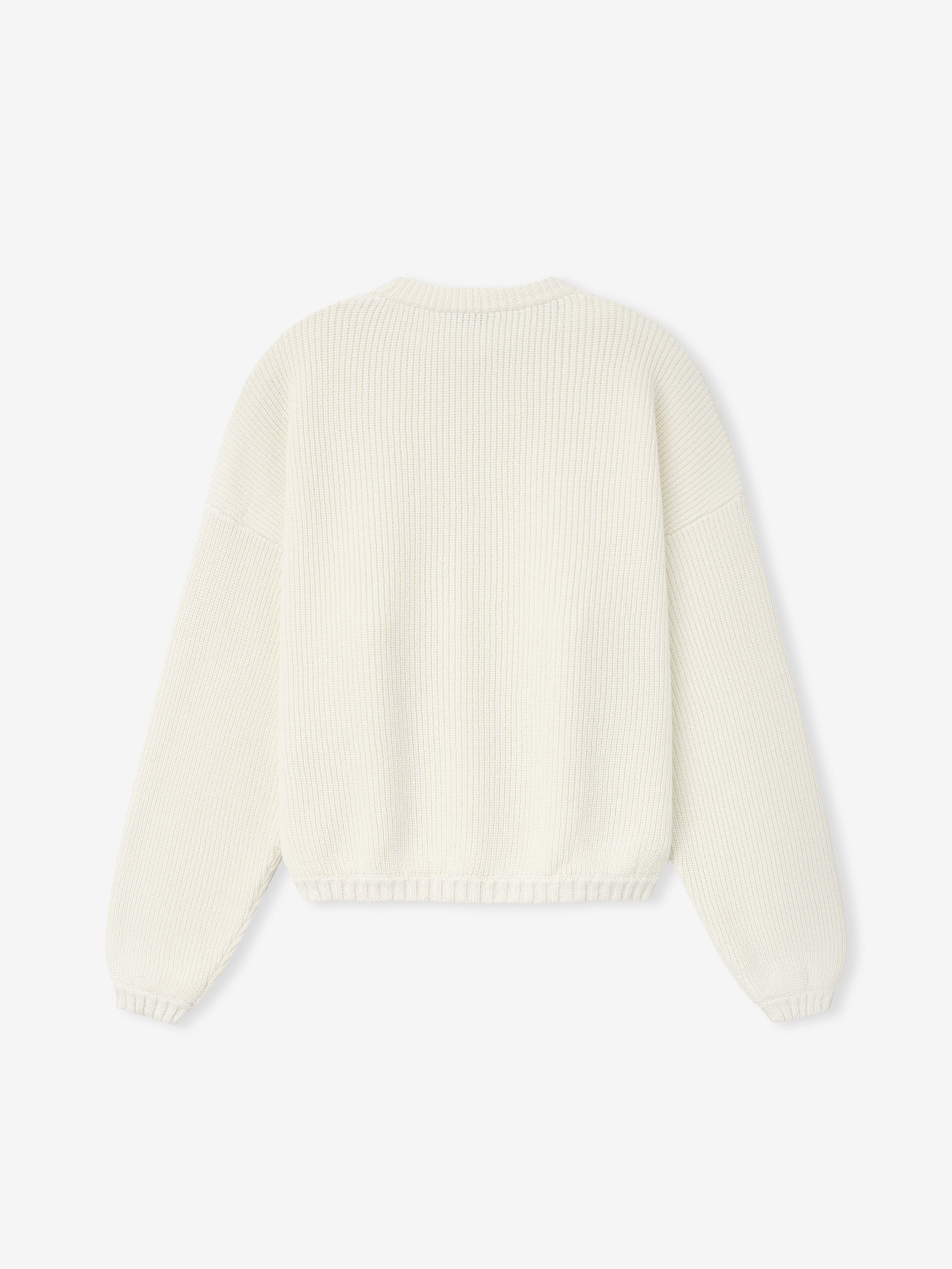 Double Knit Linen Wool Cotton Crewneck Sweater
